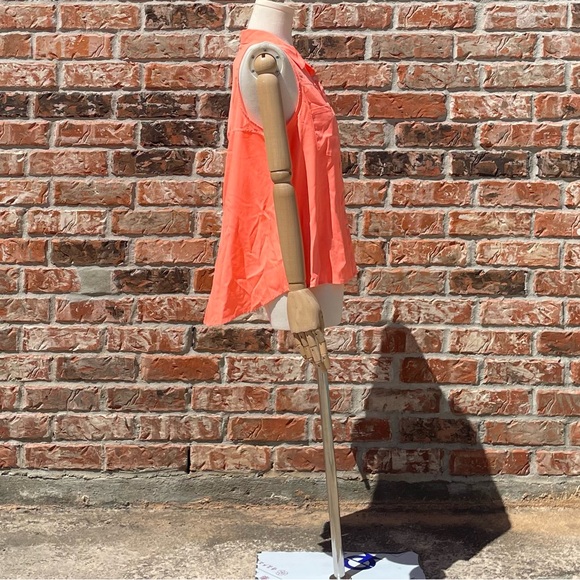 American Eagle Outfitters 🦅 orange sleeveless collared button down top / M /EUC - Picture 9 of 17